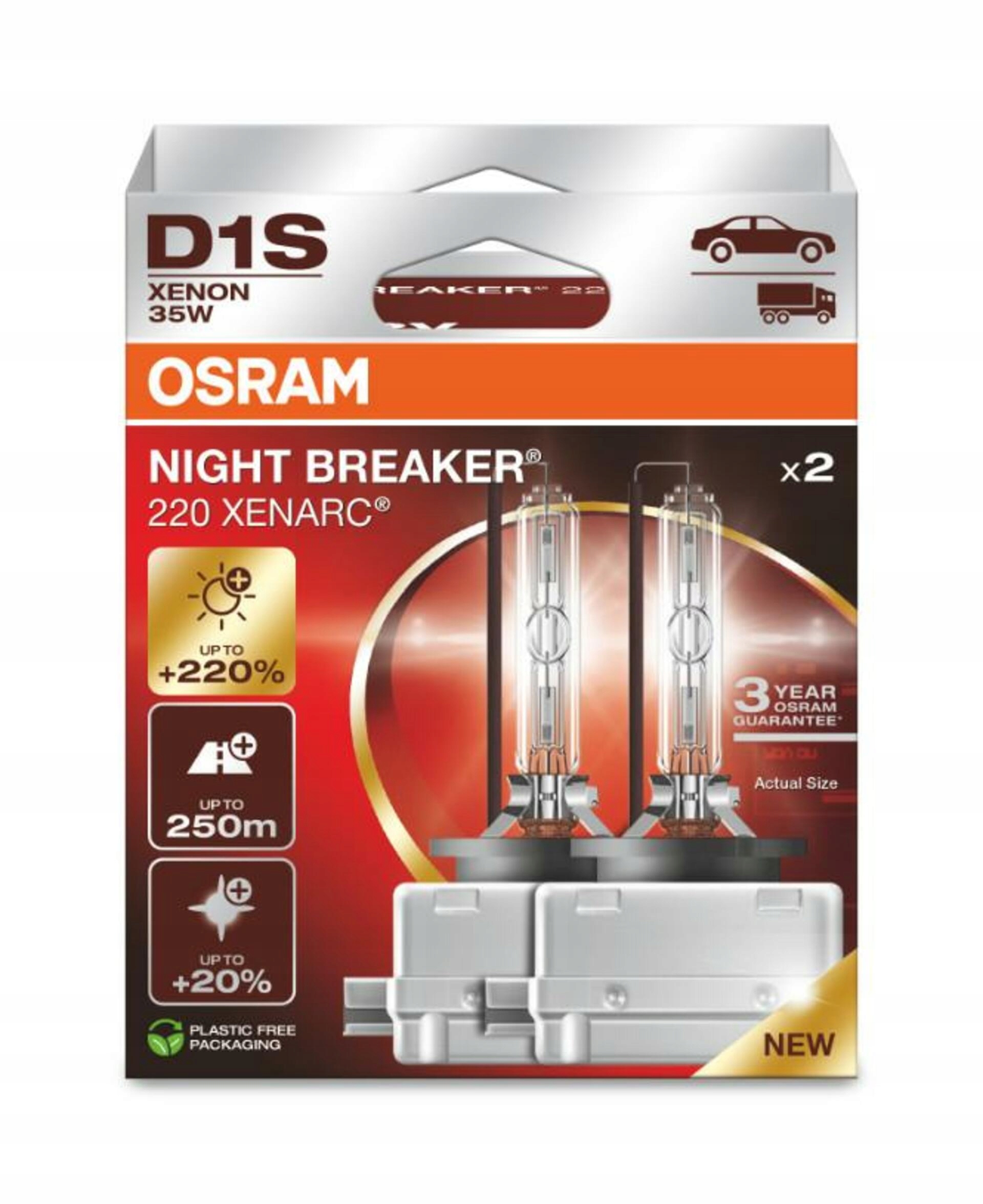 Osram D1S 35W Xenarc Night Breaker Laser +220% 2ks 66140XN2-2HB