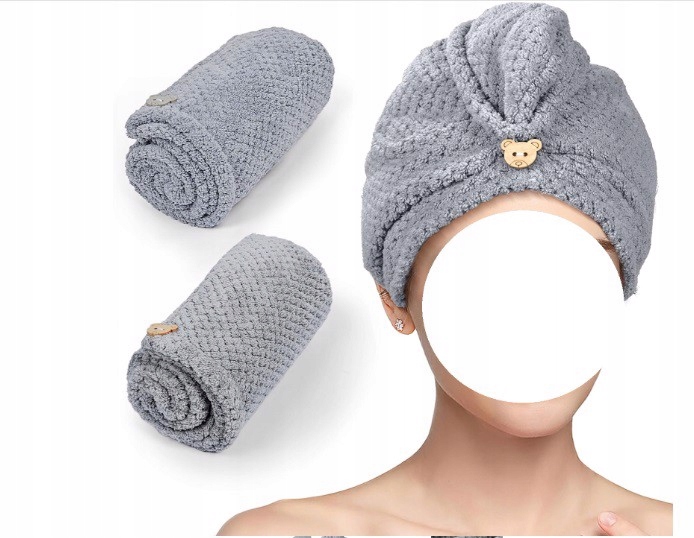 Ručník na vlasy z mikrovlákna Turban savý 2ks