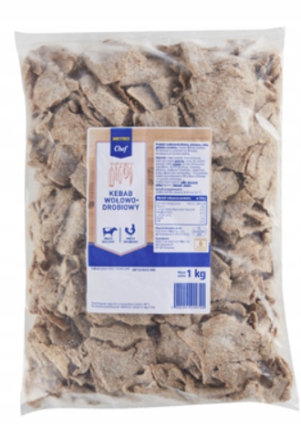 Metro Chef Hovězí a drůbeží kebab zmrazený 1 kg, maso připravené k přípravě