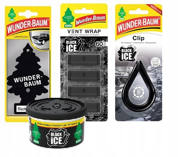 Wunderbaum Désodorisant pour voiture Vent Wrap Black Ice