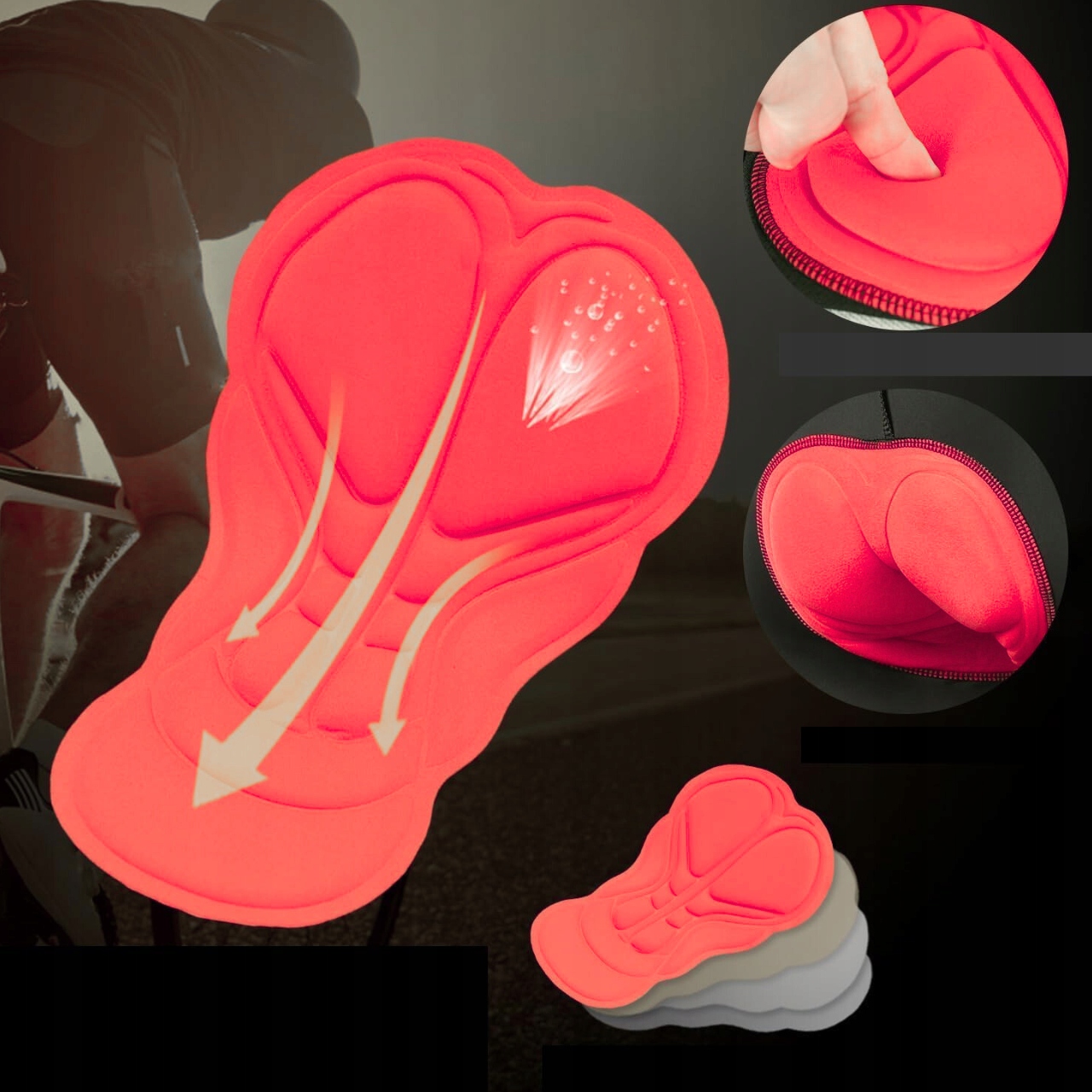 STRÓJ ROWEROWY KOSZULKA + SPODENKI ROWEROWE KOMPLET KOLARSKI S2 ARSUXEO XXL Materiał dominujący poliester