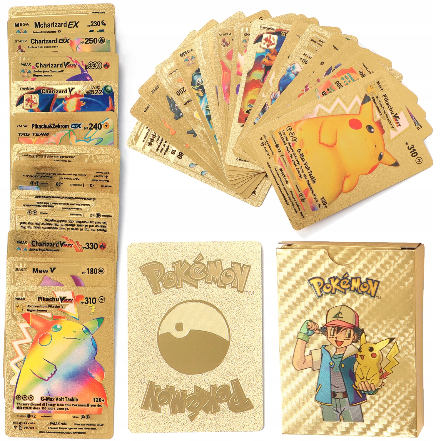 

Kolekcjonerskie Karty Pokemon Folia Złota 55 Szt