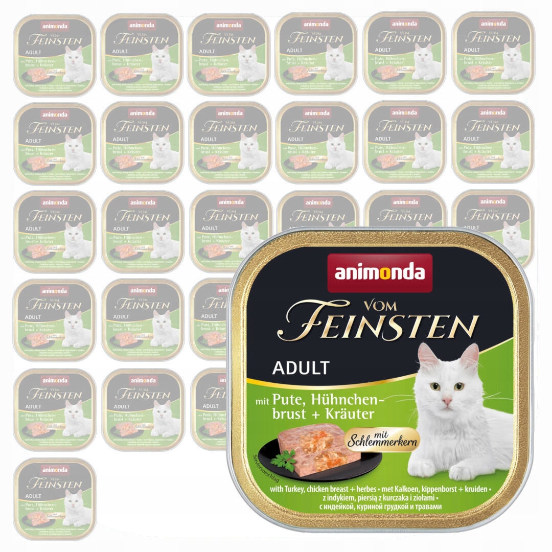 Animonda Vom Feinsten 32x100g mokré krmivo pro kočky Krůta bylinky