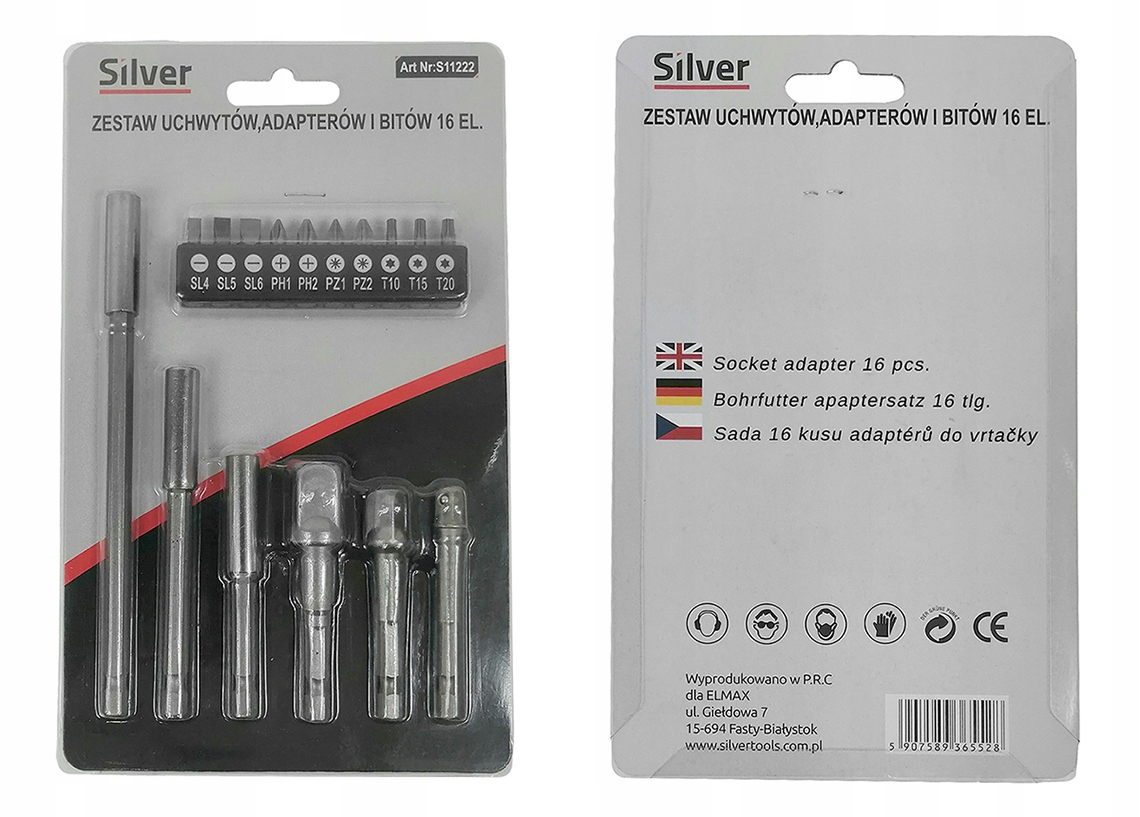 Zestaw adapterów uchwytów bitów (16szt.) SILVER Marka Silver
