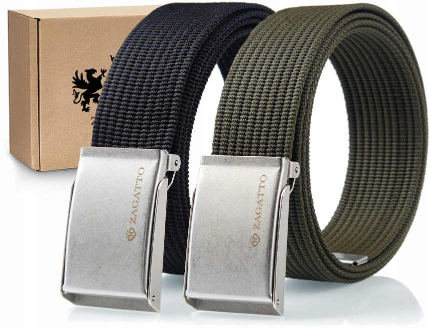 

Zagatto Zestaw 2x pasek męski parciany pas 2 w 1