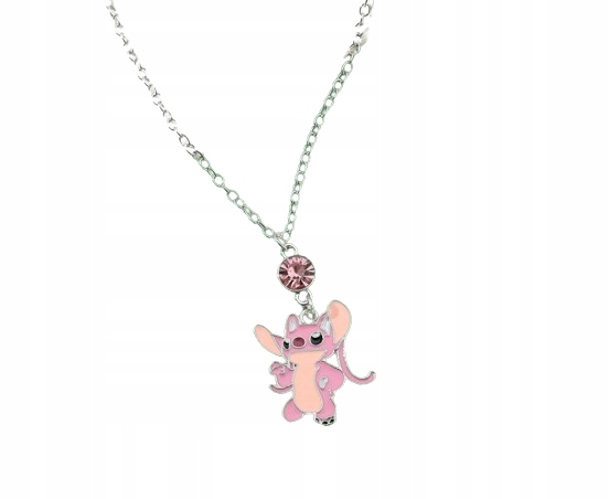 Wisiorek Łańcuszek Stitch Disney Lilo & Stitch Różowy Cyrkonia Okazja na co dzień