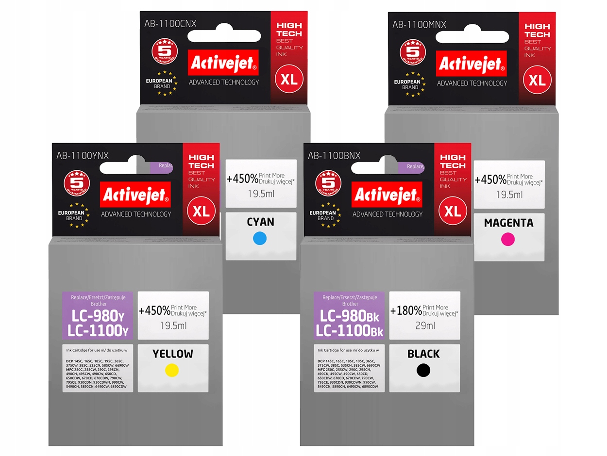 

Activejet Do Brother LC1100 LC980 DCP-145C 375CW