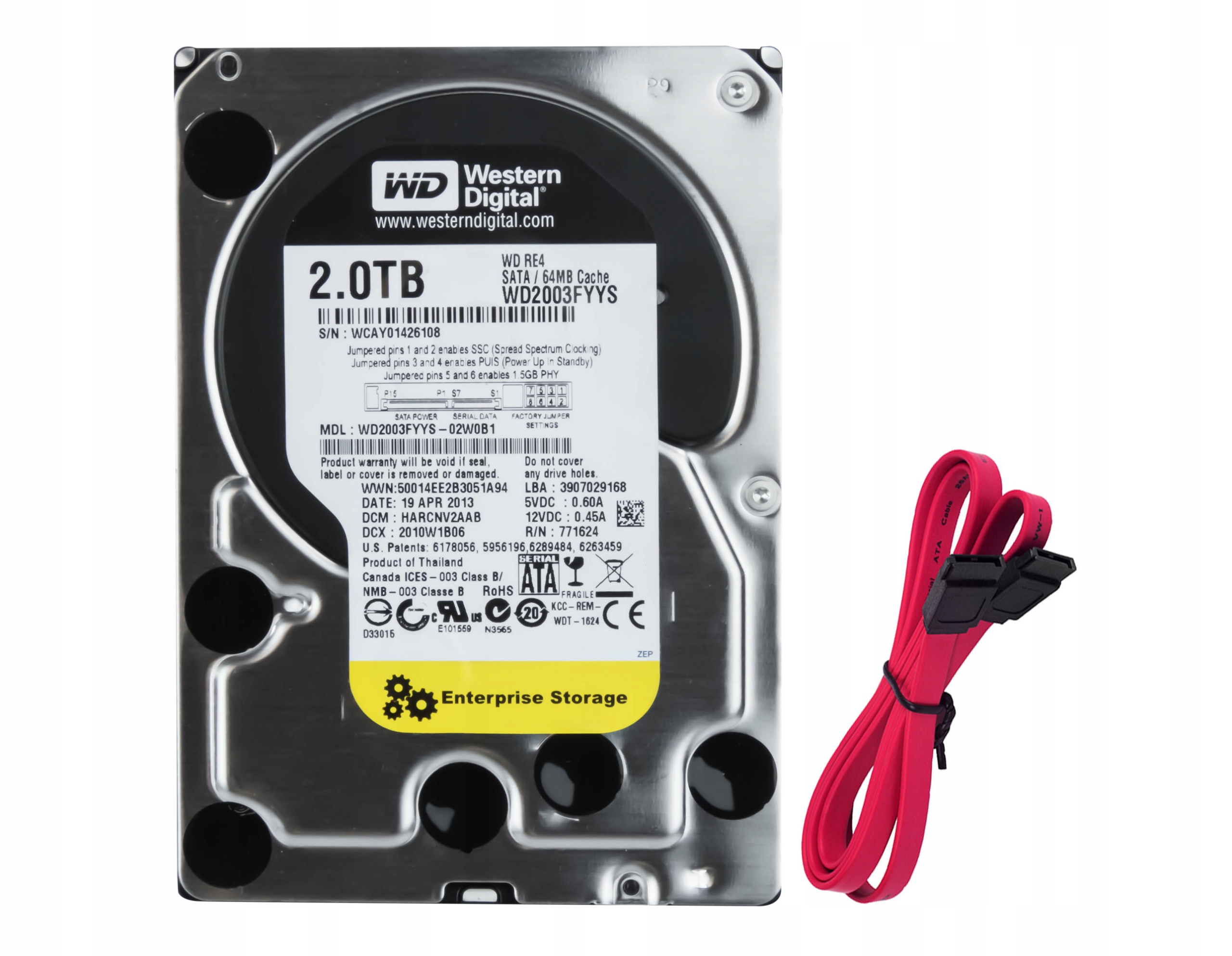

Wd RE4 WD2003FYYS 2TB 7.2k Sata II 3.5''