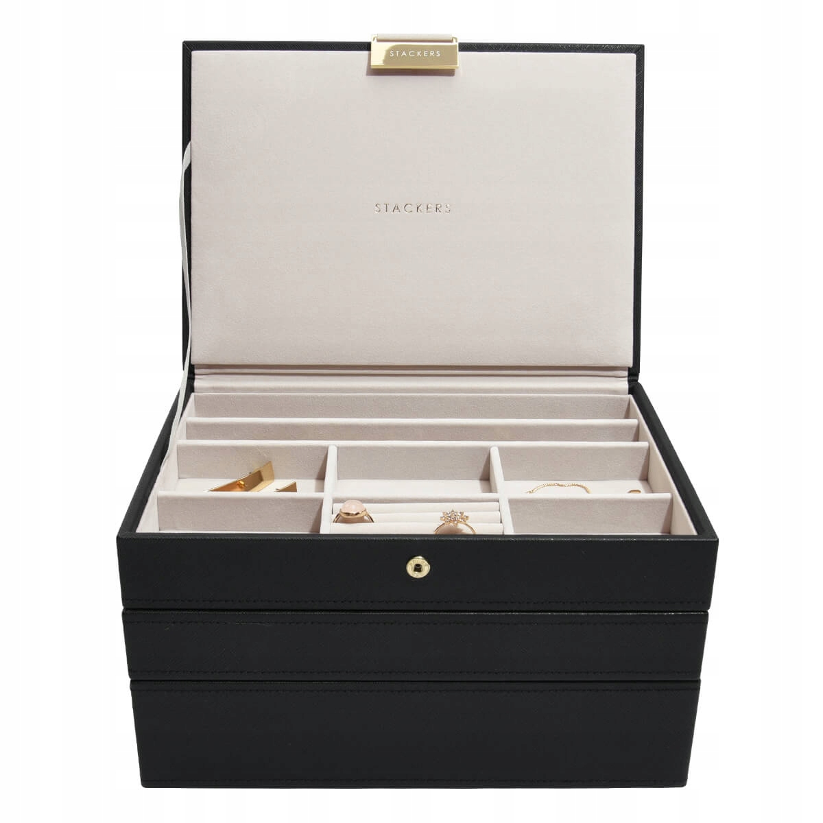 Krabička na Šperky Trojitá černá Classic Stackers