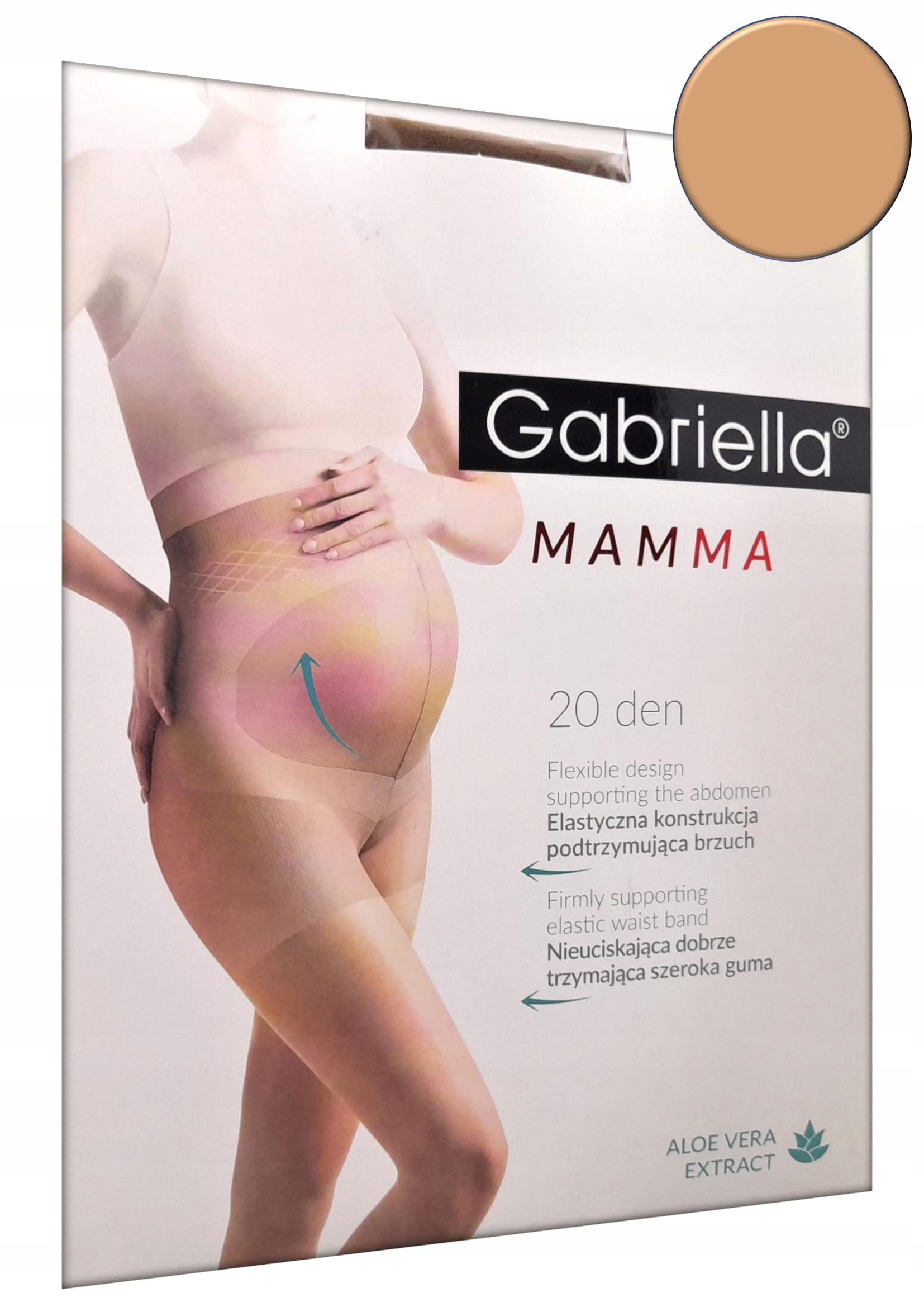 

Rajstopy ciążowe Gabriella Mamma 20 Den Beige 4/L