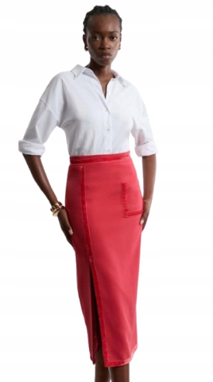 Karen Millen Červená Sukně S Kapsou Pro Nízké 38 B1F