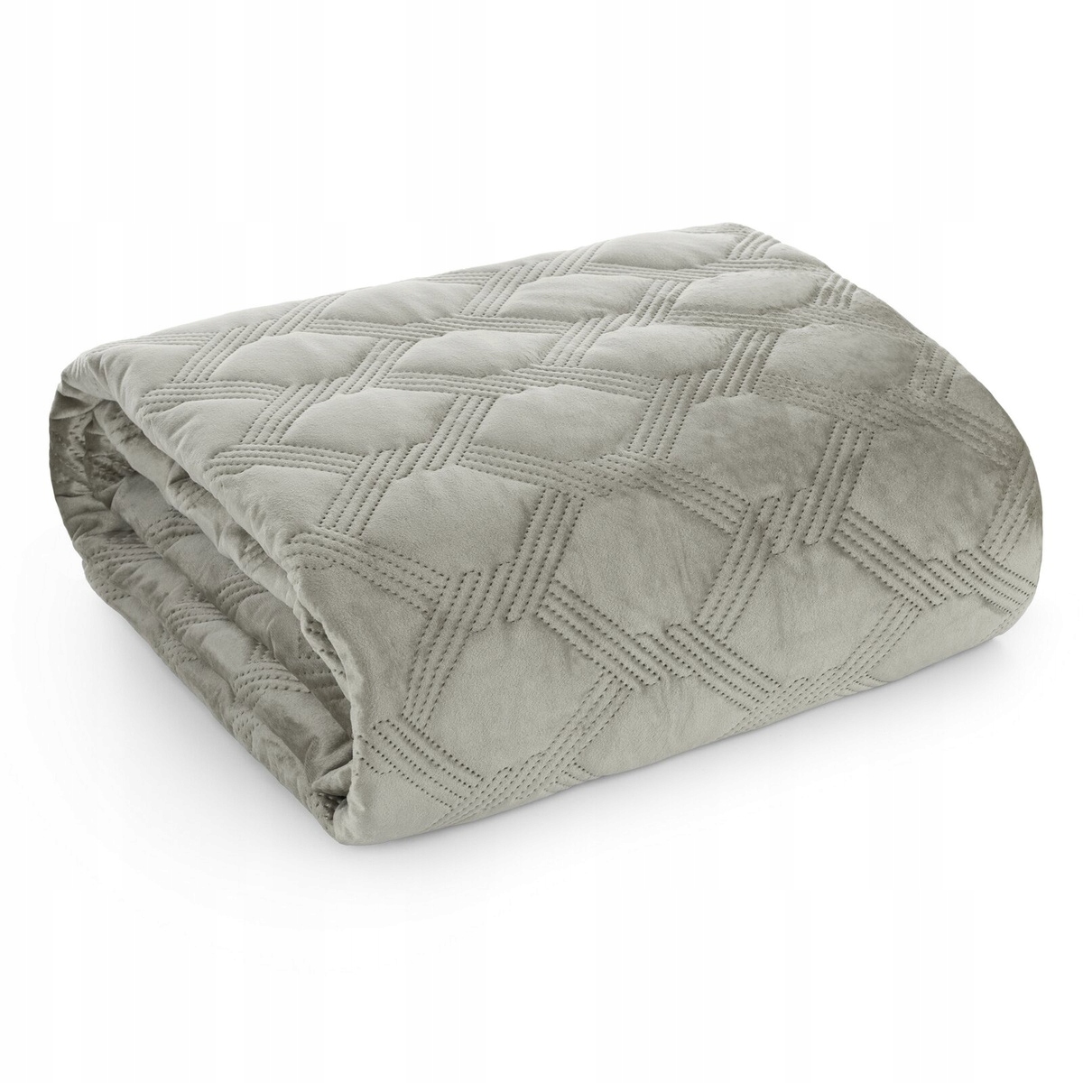 Přehoz na postel pohovka 220x240 prošívaná velurová Sofia5 stříbrná