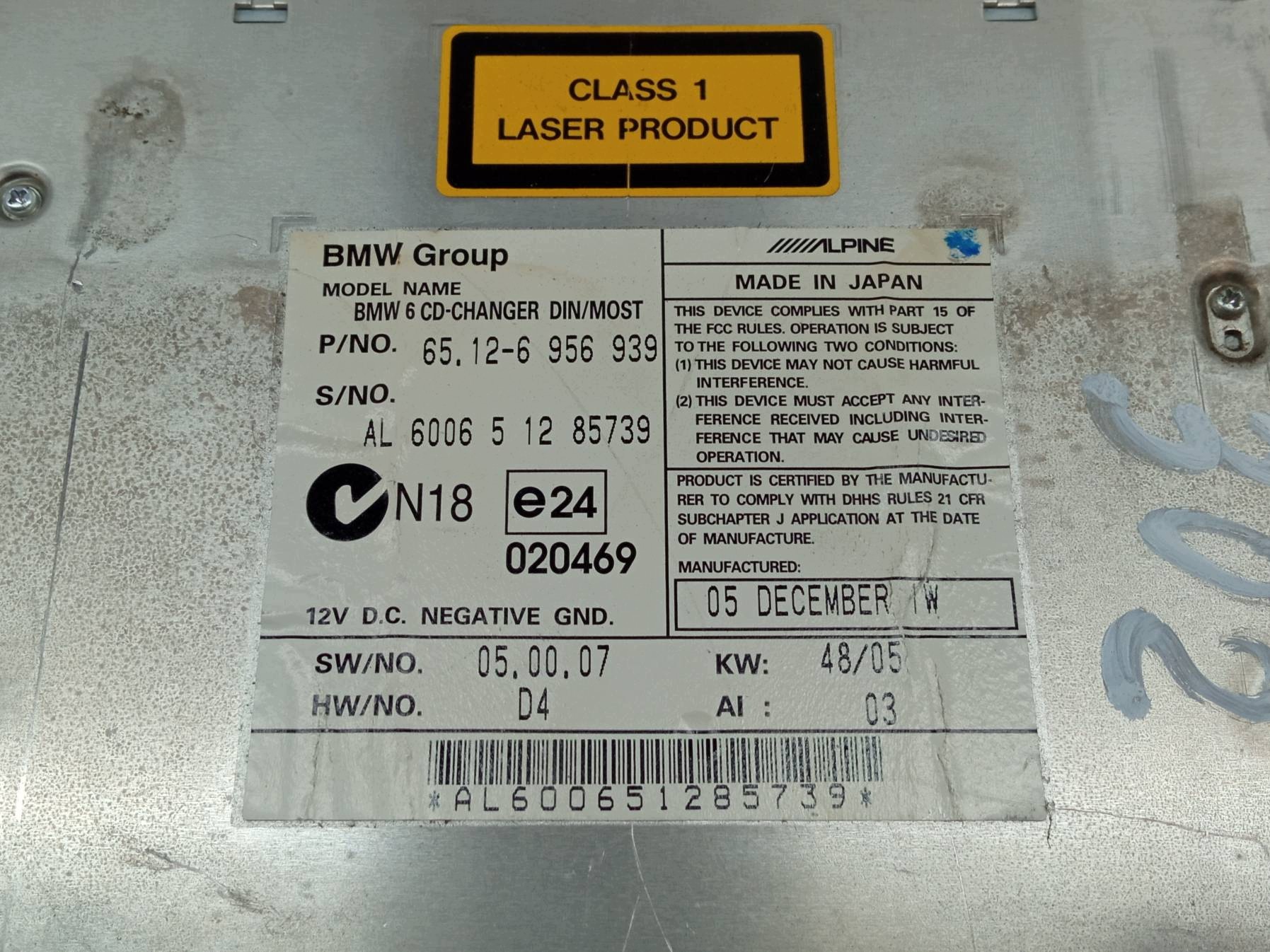 Chargeur lecteur cd 6956939 Bmw Seria 5 V (2003-2010) E60/61
