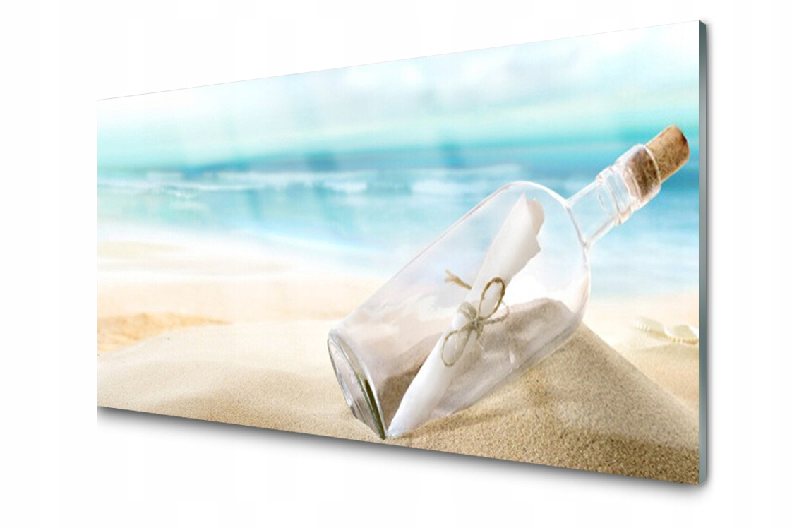 

Panel szklany dekor Plaża Butelka List 140x70