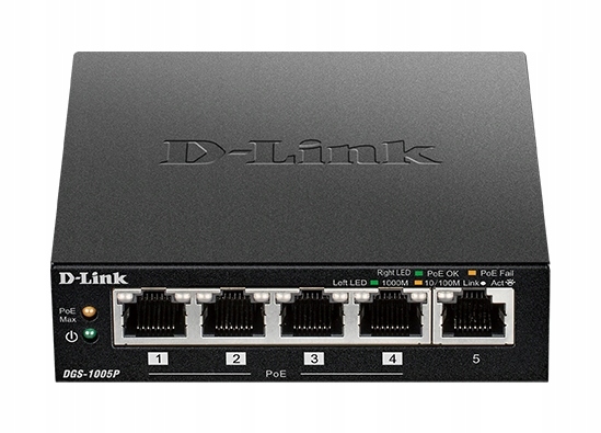 D-Link DGS-1005P 5x 10/ 100/ 1000 PoE+ Switch DGS-1005P/E