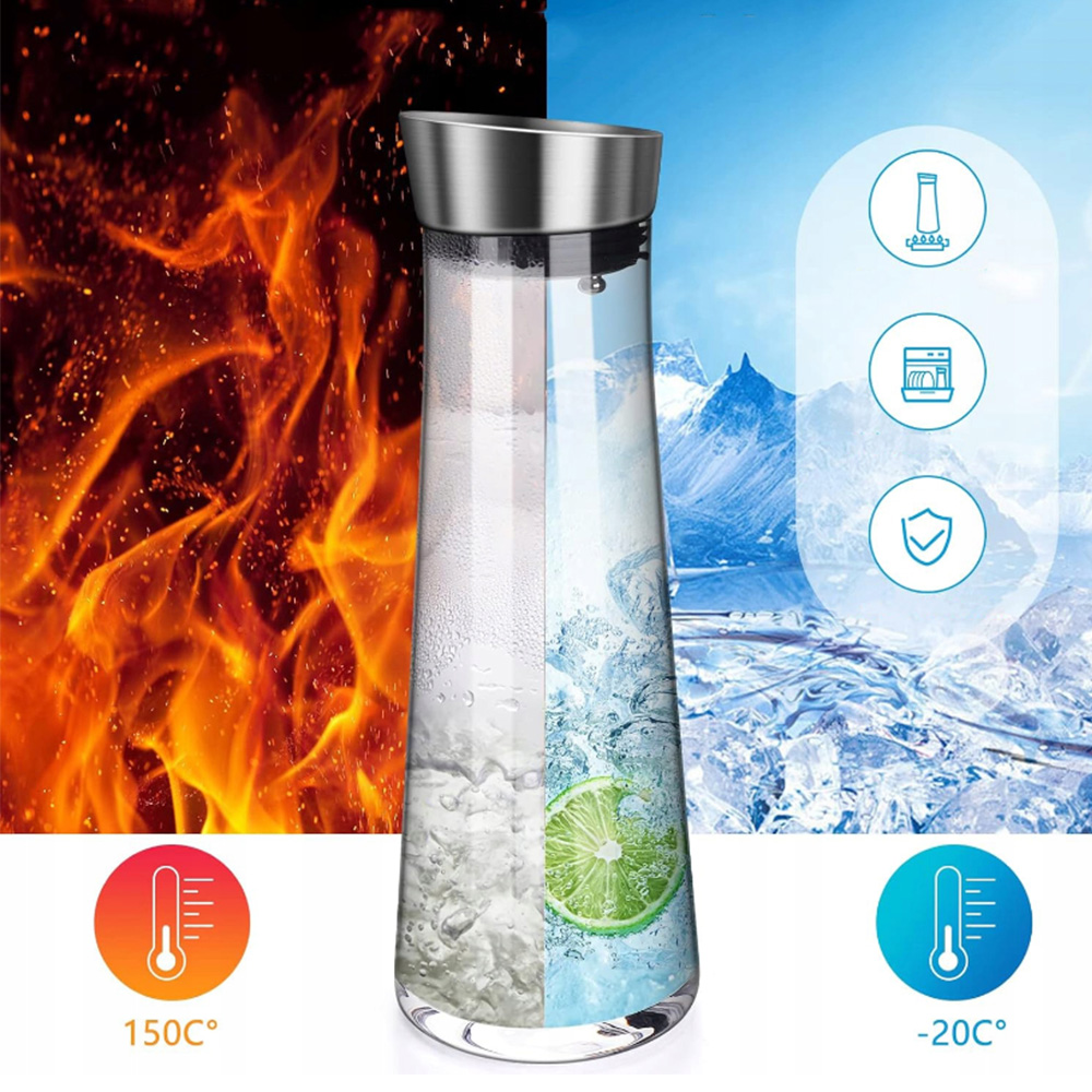 1L KARAFKA NA WODĘ Z POKRYWKĄ DZBANEK NA NAPOJE WODĘ SOK LEMONIADĘ MLEKO Rodzaj karafka