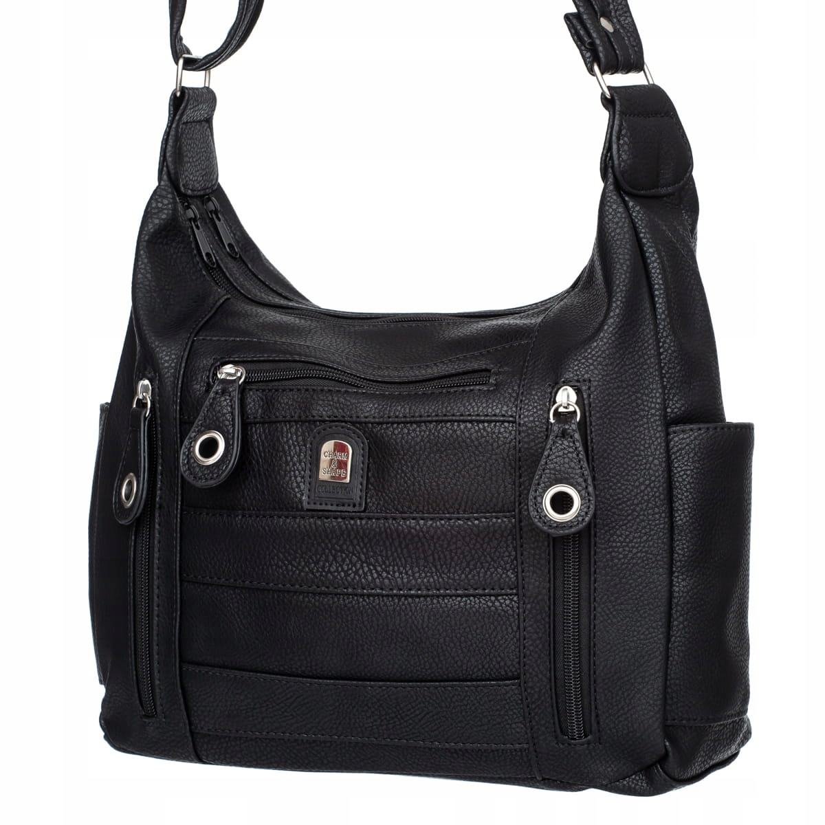 TOREBKA DAMSKA POJEMNA TORBA NA RAMIĘ KIESZONKI Charm & Shape Marka Charm & Shape