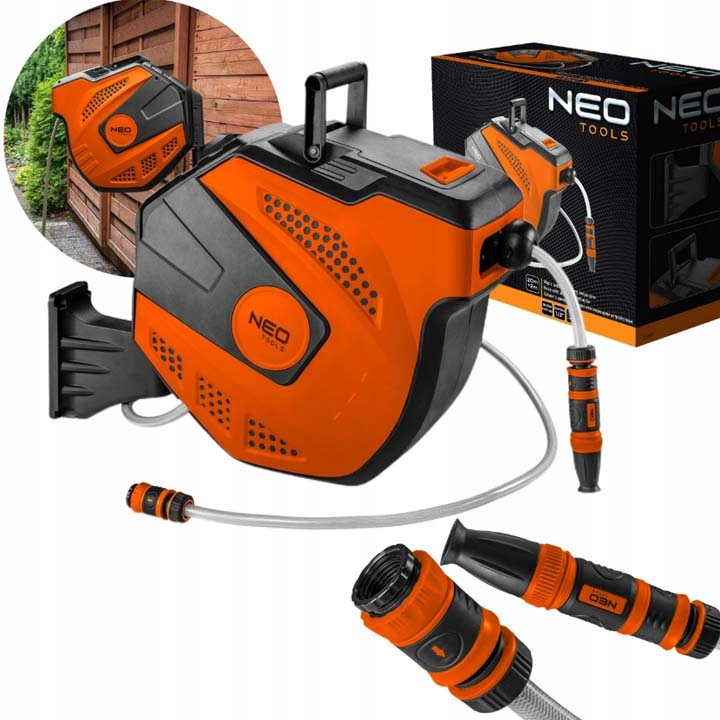 15-891 Záhradná Hadica S Automatickým Navíjačom 1/2", 20 M +2 M Neo Tools