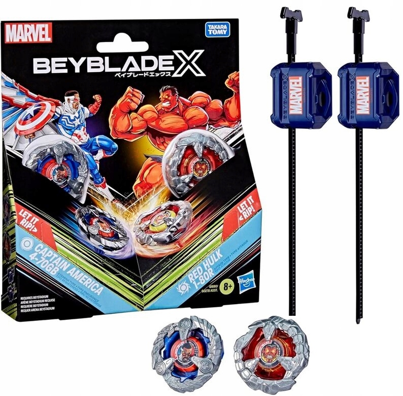 Beyblade X Zestaw startowy Kapitan Ameryka i Czerwony Hulk G1690