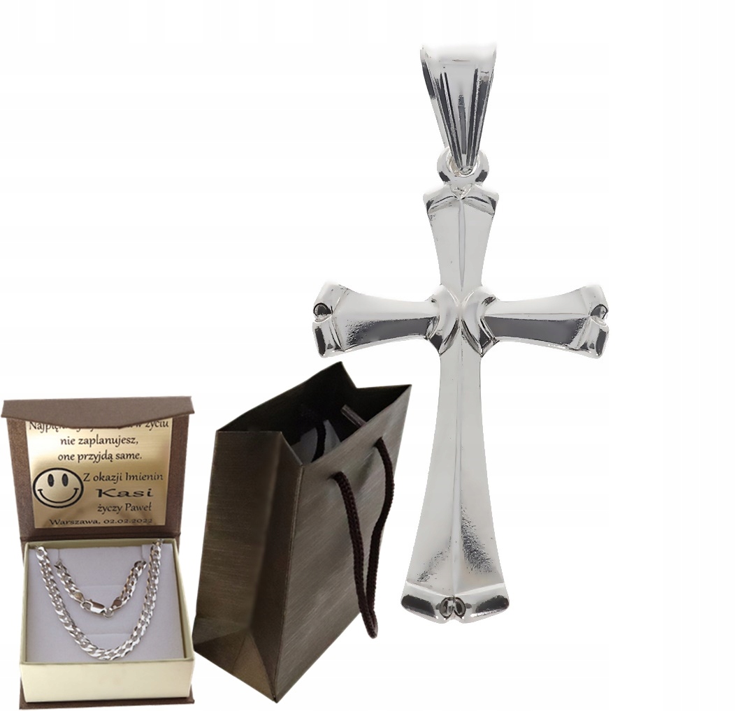 Stříbrný Plný Křížek S Ukřižovaným Ježíšem Na Řetízek, Masivní Ryzost 925 Gravírování