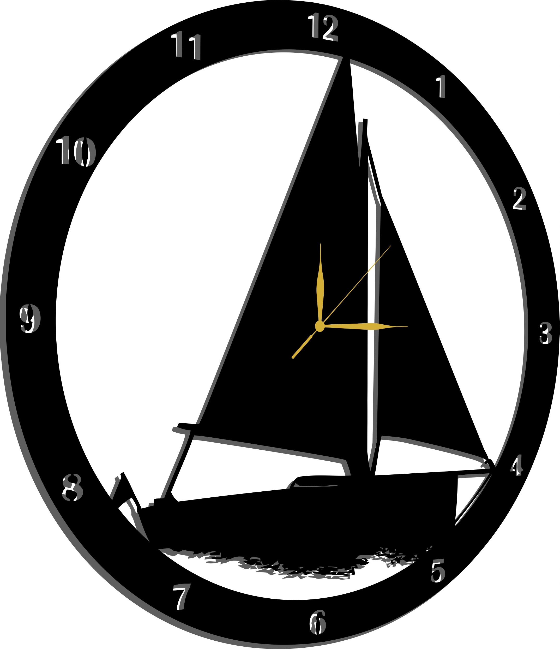 Hodiny Pro Námořníka Plachtění Plachetnice Dárek 70 CM 3D