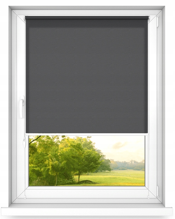 Roleta bez zatloukání Šedá Černá 100 x 160 cm mini basic rychlá montáž