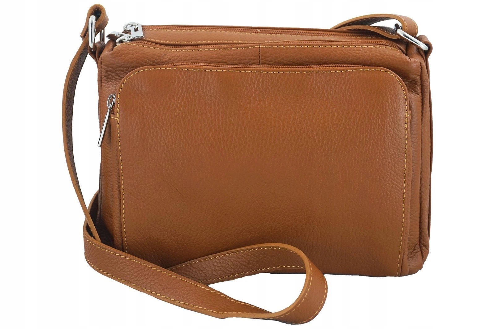 Kabelka Přes Rameno s kapsami – hnědá světlá barva