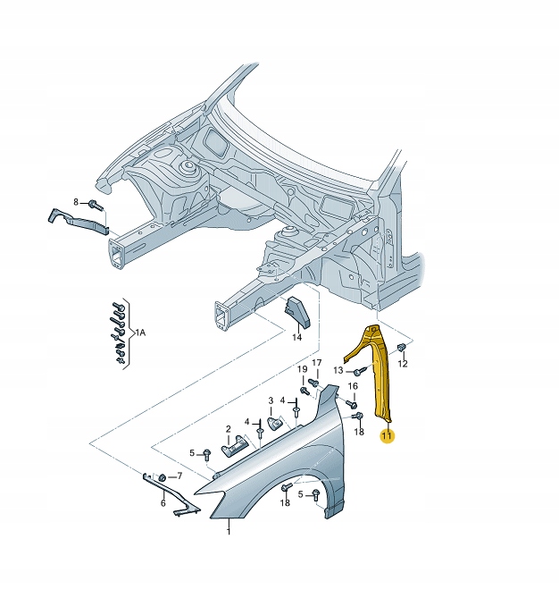 OSLONA BLOTNIKA PRZOD AUDI Q5 8R0821112C Part number 8R0821112C