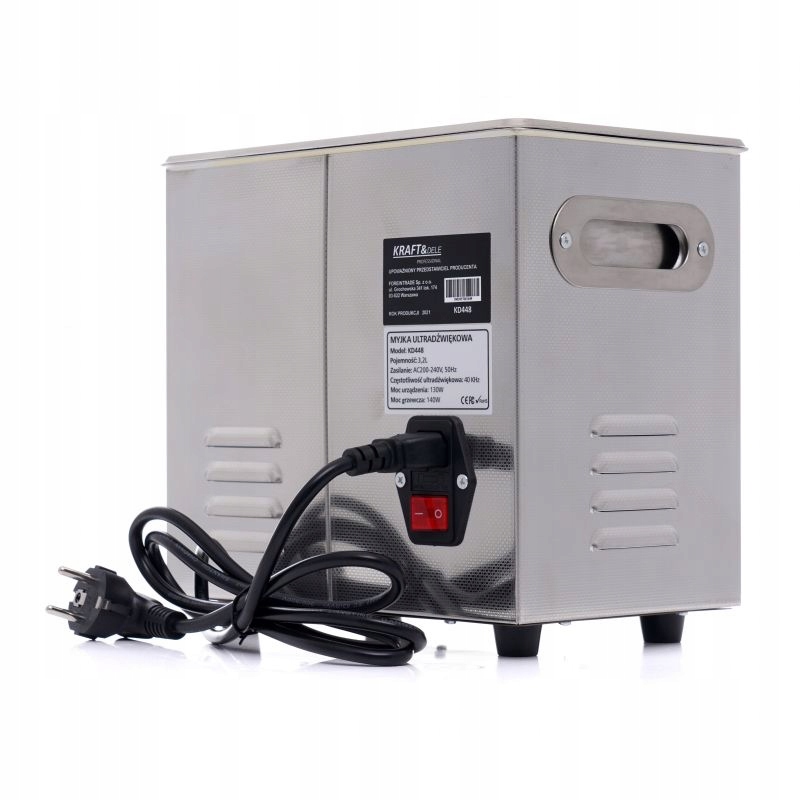 Myjka wanna ultradźwiękowa do mycia części DUŻA 6,5L KD449 Marka Kraft&Dele