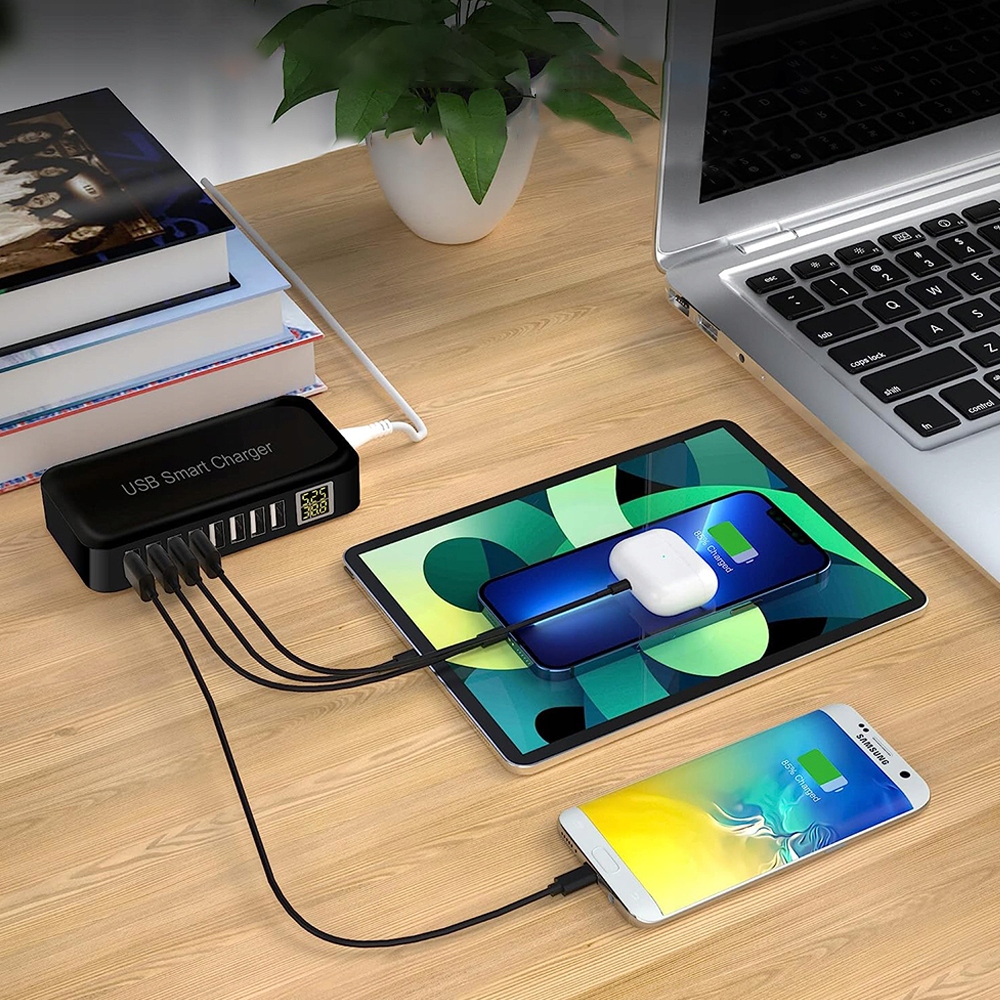 INTELIGENTNA ŁADOWARKA USB 40W 8A 5V, 8 PORTÓW Marka bez marki