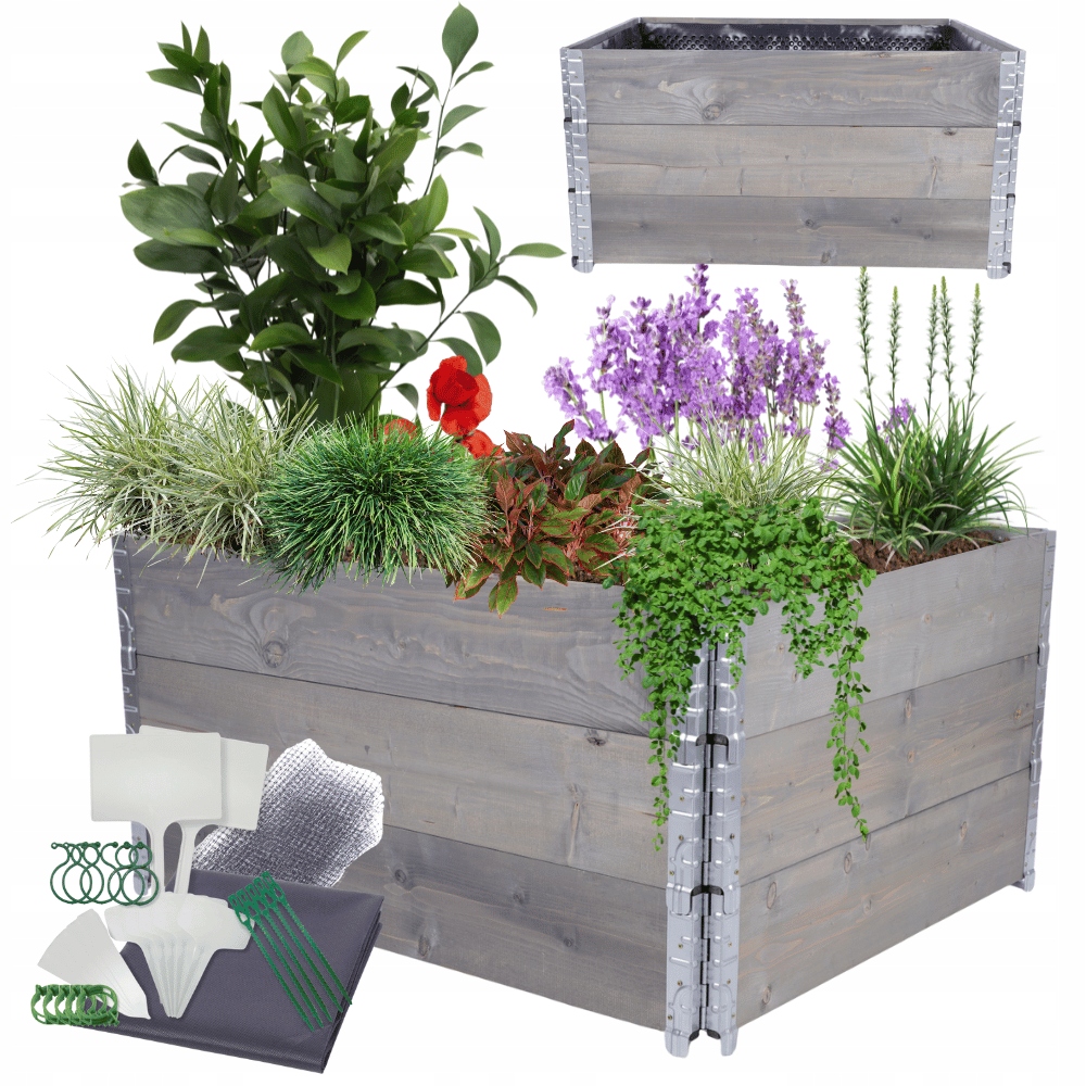 Regulovateľný kaskádový záhon zeleninový záhon 60x120x100 impregnácia Fólia Kubelky