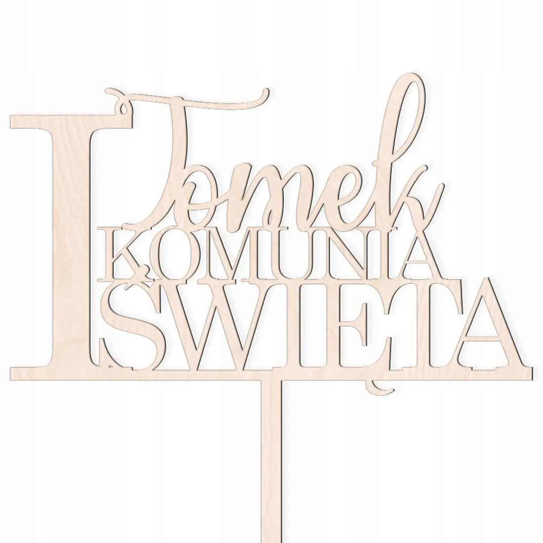 

Topper Na Tort I Komunia Święta Napis dowolne imię