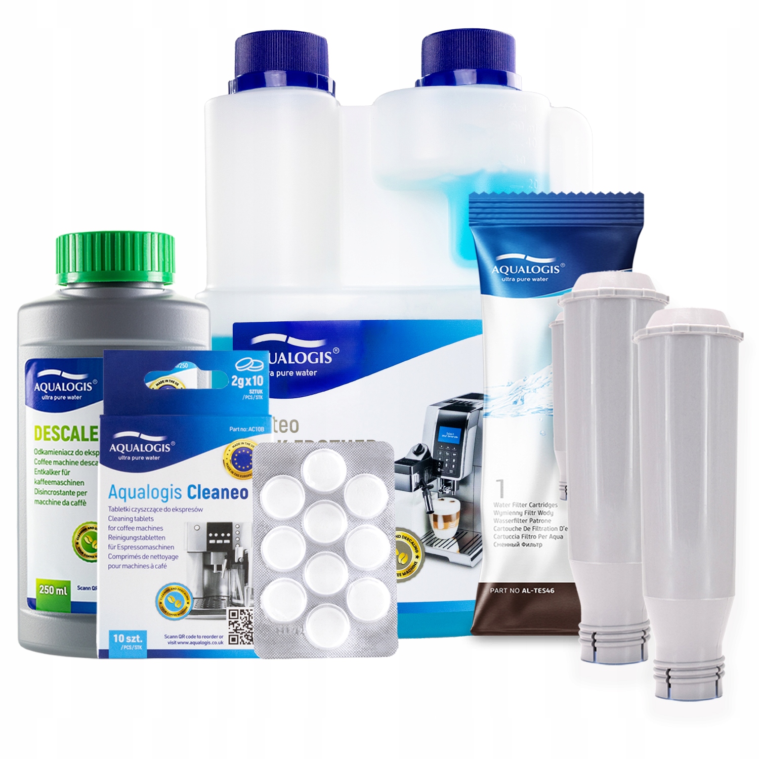 2x Filtr do kávovaru Krups AL-TES46 Tekutina Odvápňovač 250 ml tablety