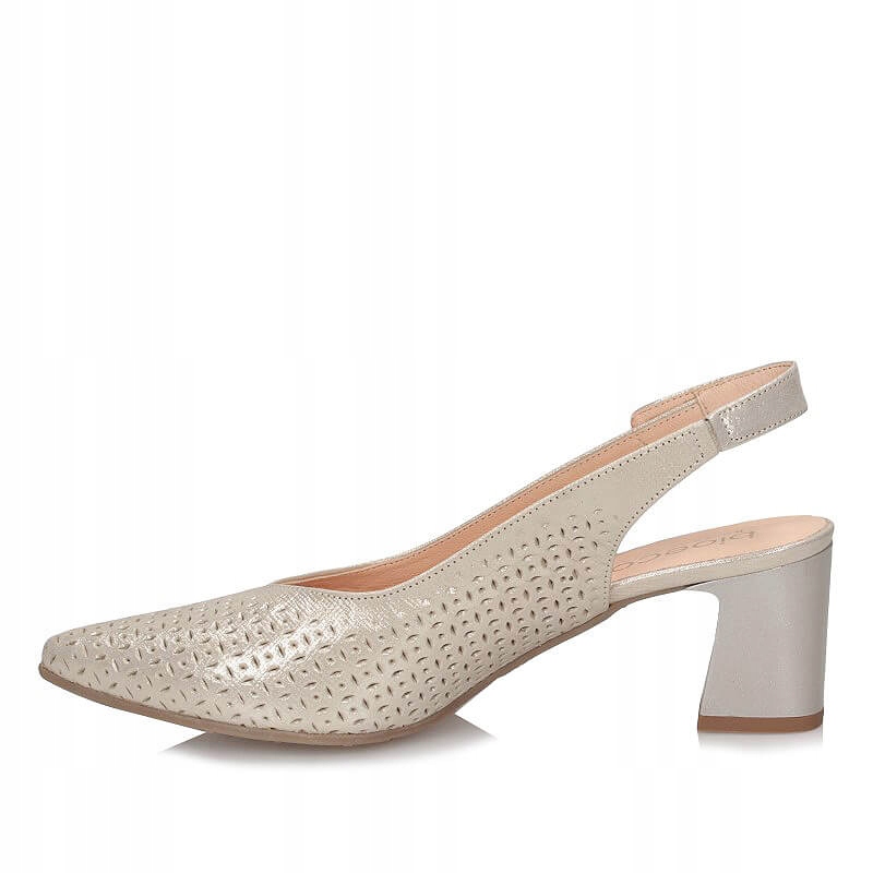 Skórzane Czółenka sandały Bioeco by Arka 4149 1097+1315 złote Marka inna