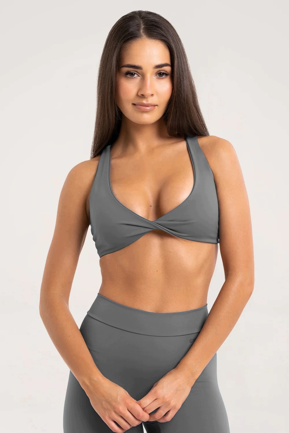 Gym Glamour Podprsenka twist glow grey vel. S
