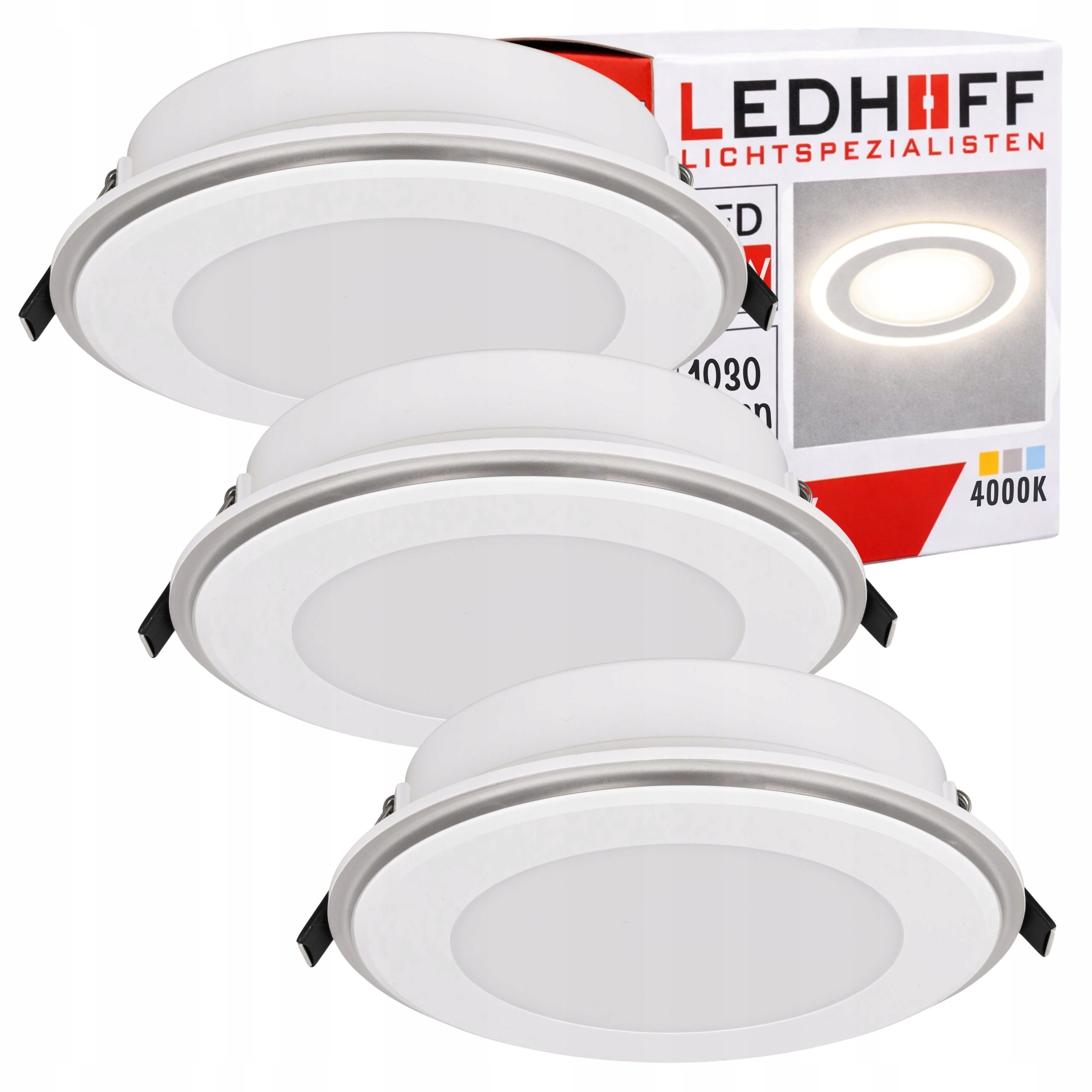 Stropní Led svítidlo 3x Lampa Kulaté Stropní Svítidlo 3 Režimy Svícení 4000K Neutrální bílá