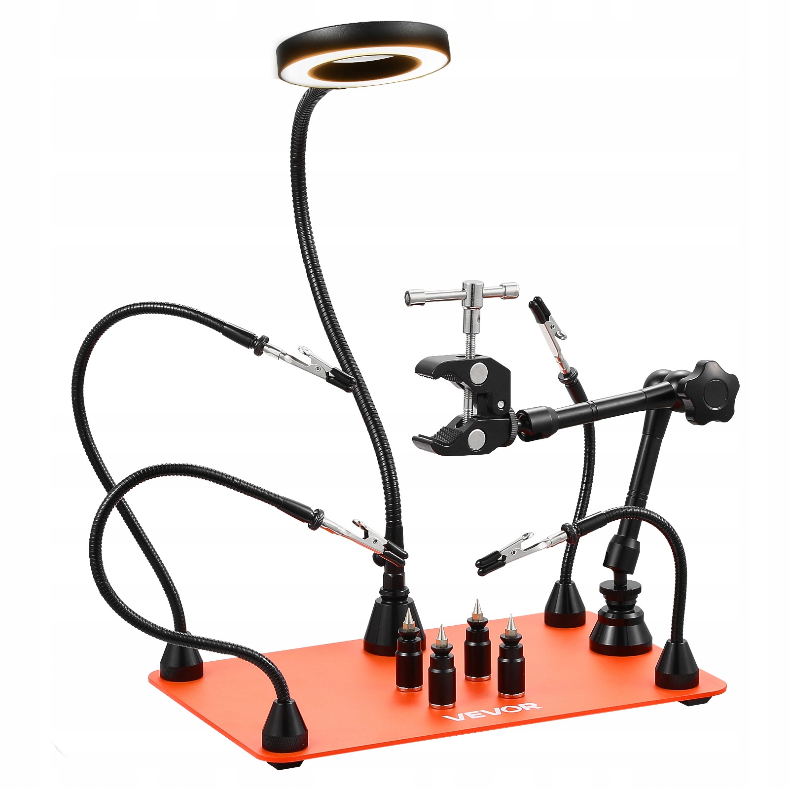 Vevor Magnetická Pájecí Stanice 3X Led Lupa 4 Ramena 360 Držák