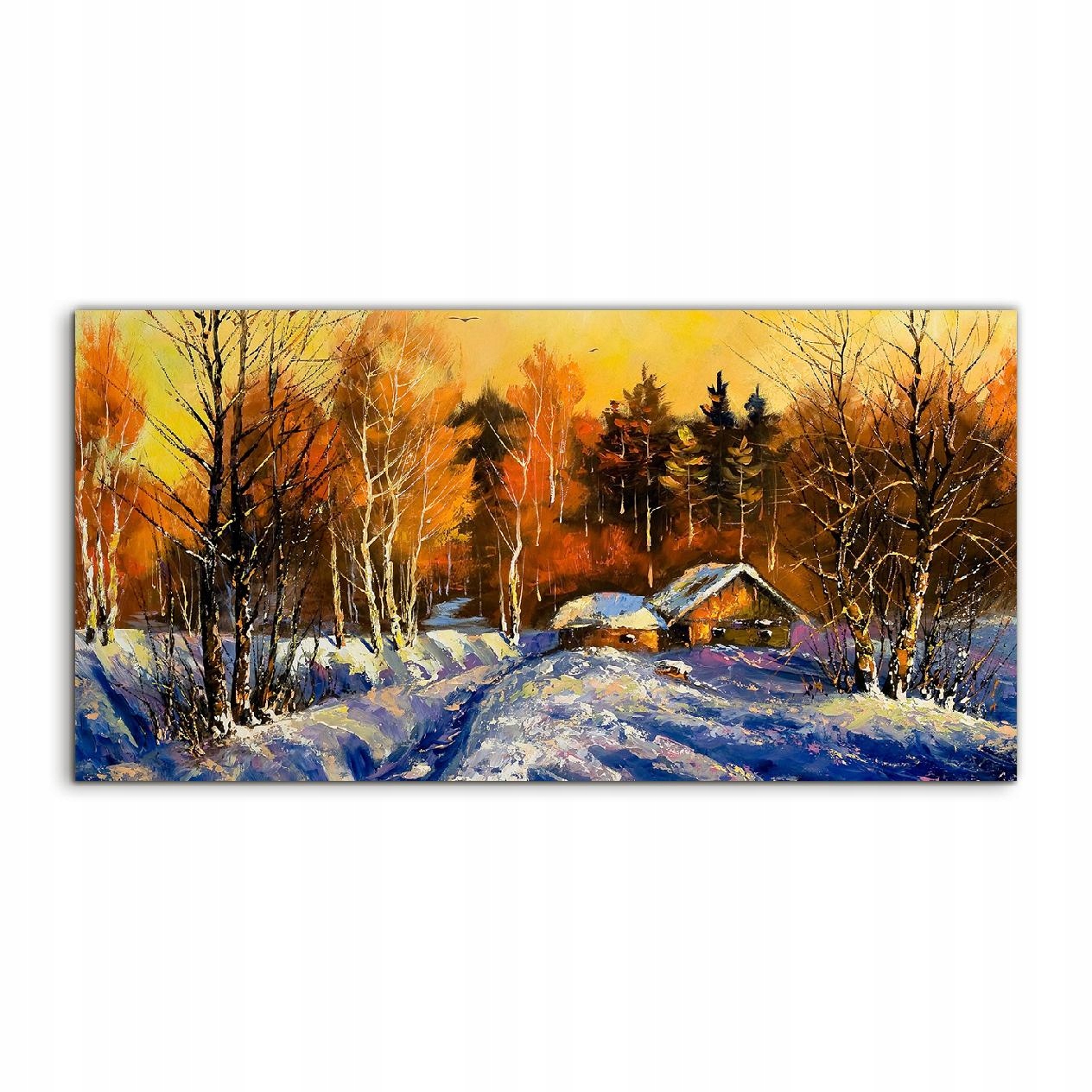 Akrylový obraz 100x50 na stenu Krajina Zima Dedina