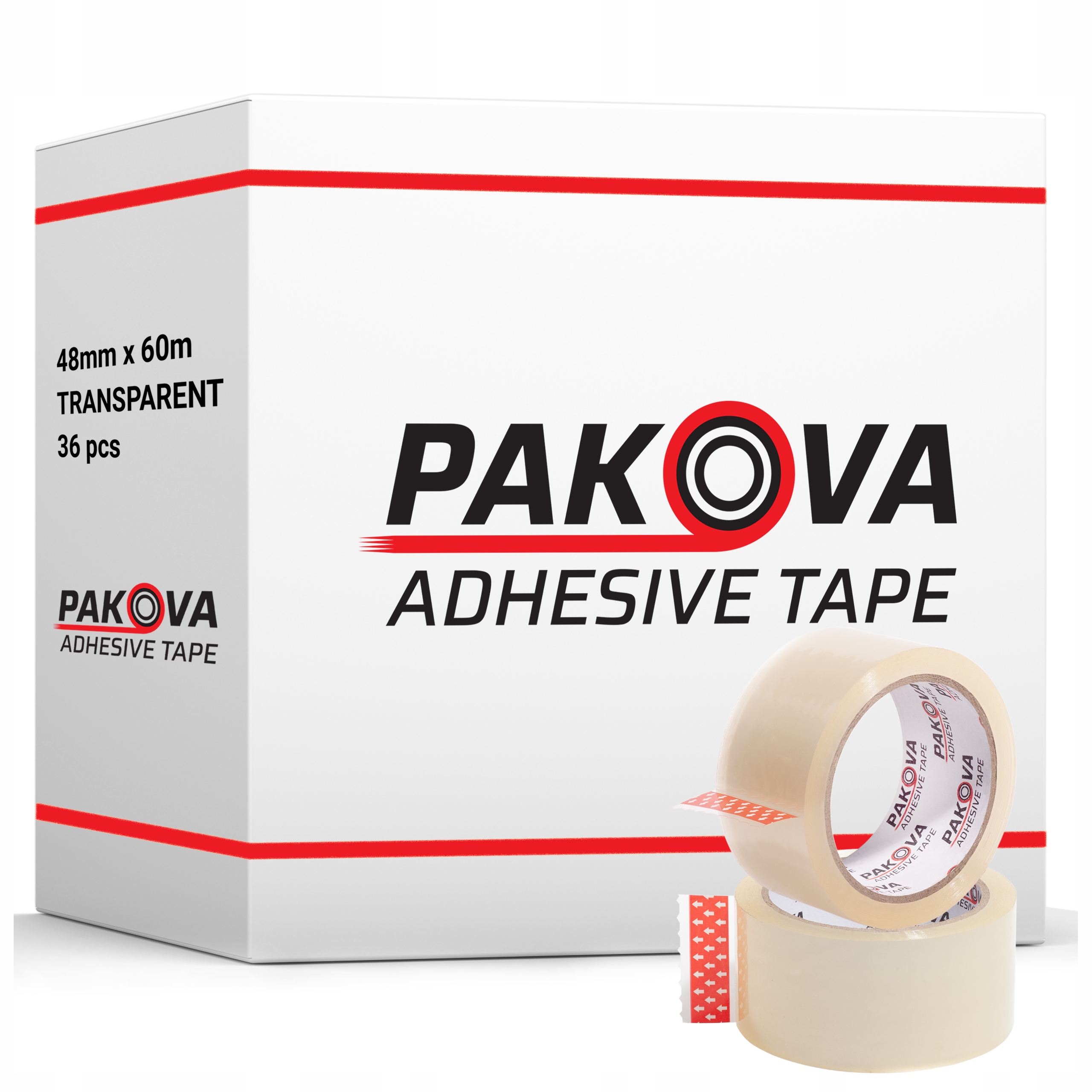 Taśma Pakowa Bezbarwna 48/66y Klejąca Transparent Pakova Zestaw 36 sztuk