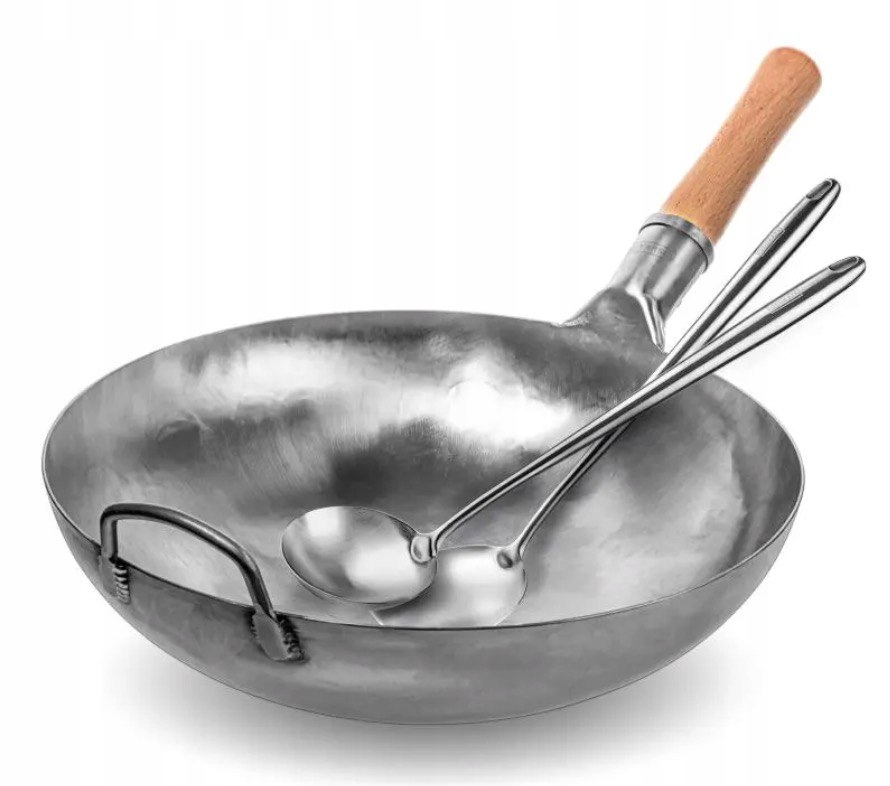 Yosukata Sada Wok 36 cm Strieborná Príslušenstvo pre Wok Stir Fry Plyn Bbq