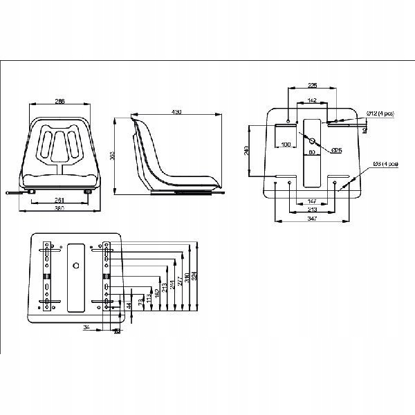 Siedzenie jednolite wozek Widlowy RM460 TS12000GP Part number TS23000GP