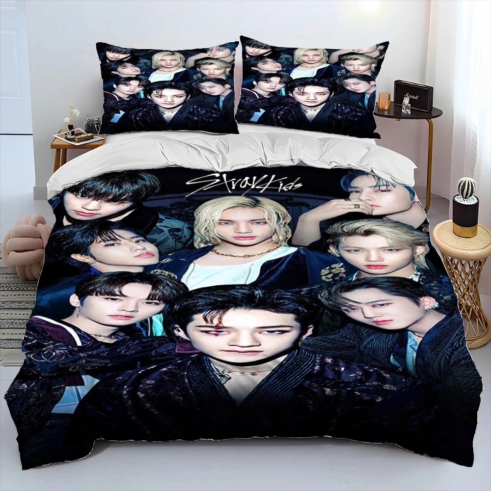 КОМПЛЕКТ ПОСТІЛЬНОЇ БІЛИЗНИ 3D STRAY KIDS KPOP SINGER STAR