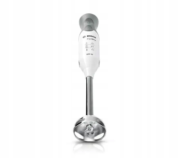 BOSCH Blender Ręczny ErgoMixx 600W Stalowy Nóż 2 Prędkości Biało-Szary — miniatura 14