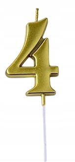 

Świeczka urodzinowa cyfra "4" Złota