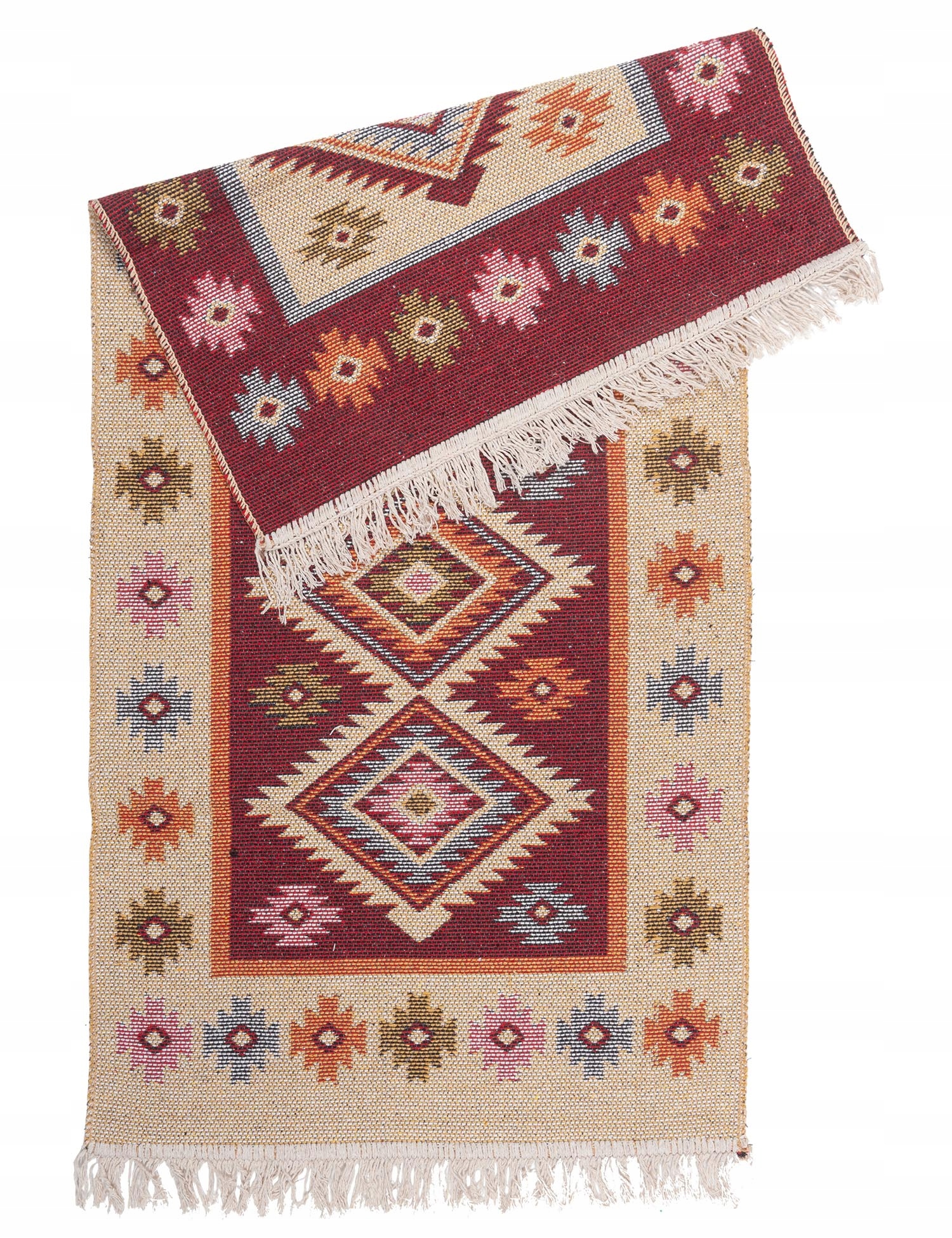 

Dywan kilim tkany dwustronny wzór 60x120 cm romby