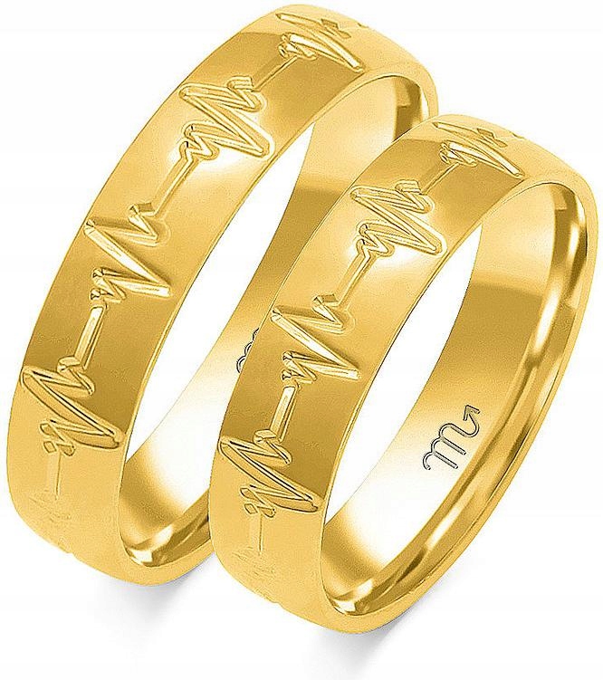 Zlatý snubní prsten s linií života svatba 585, 26 27 28, módní svatební kolekce