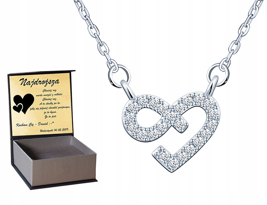 

Infinity Serce Srebrny Naszyjnik Swarovski Srebro