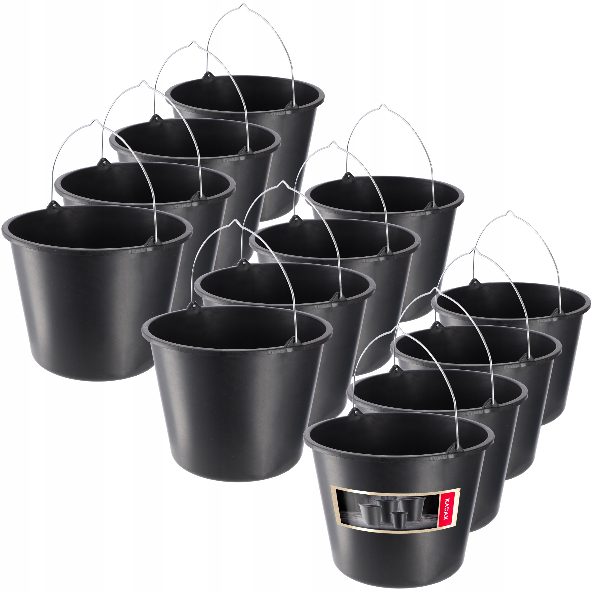 Stavební Kbelík 16L Hospodářský Plastový Zahradnický Silný Kbelík 12 ks