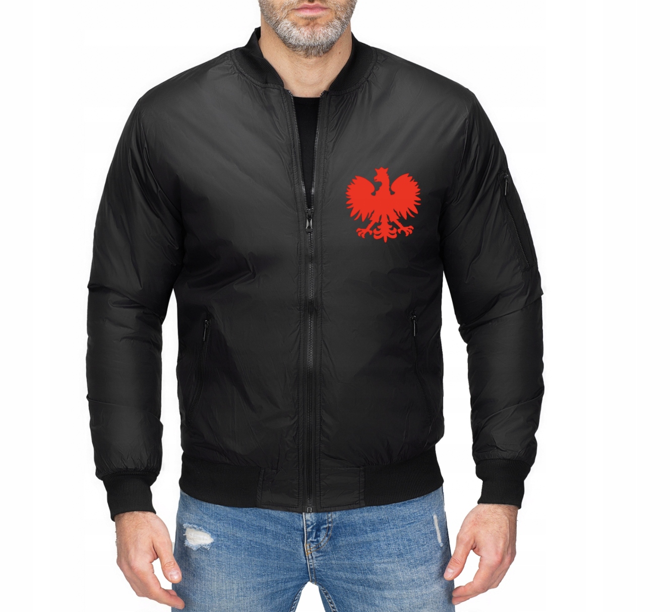Pánská Bomberová Bunda Bomber Přechodová Polská Orel Černá M