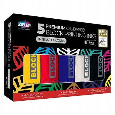 Sada barev na linoryt Zieler, 5 x 50 ml